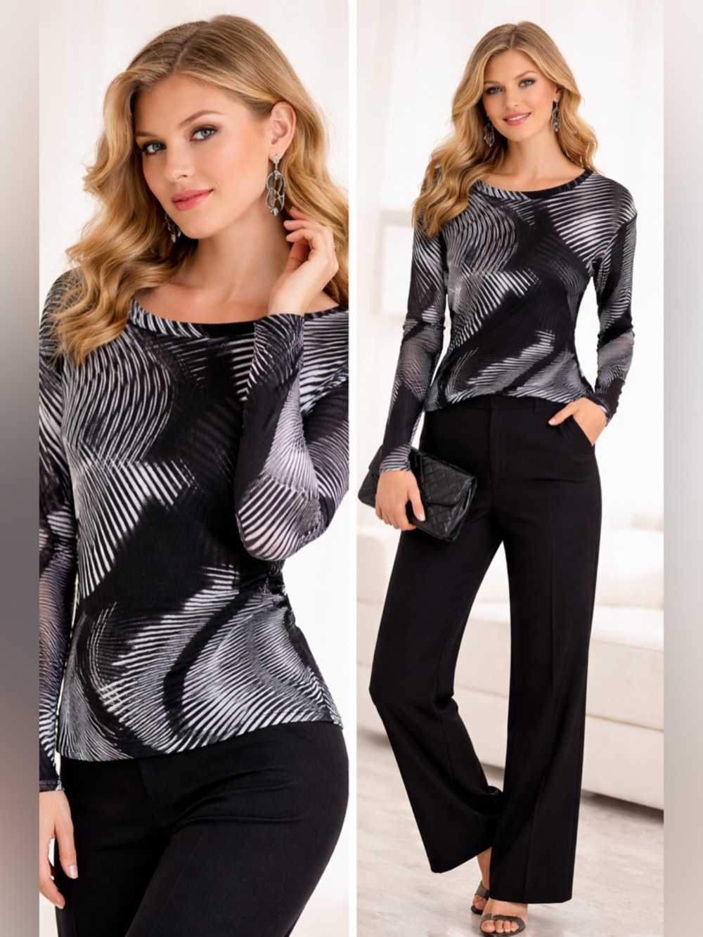 Yasuko Kurisaka Top Blouse Black Woven Artistic Mesh 2 Ply XL Nylon USA